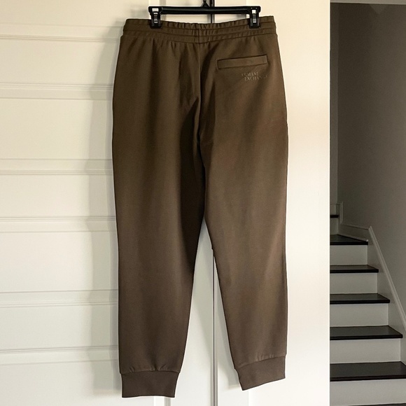 A|X Armani Exchange Men's Regular-Fit Eagle Logo Black Olive Joggers ~ Size M - Picture 5 of 11